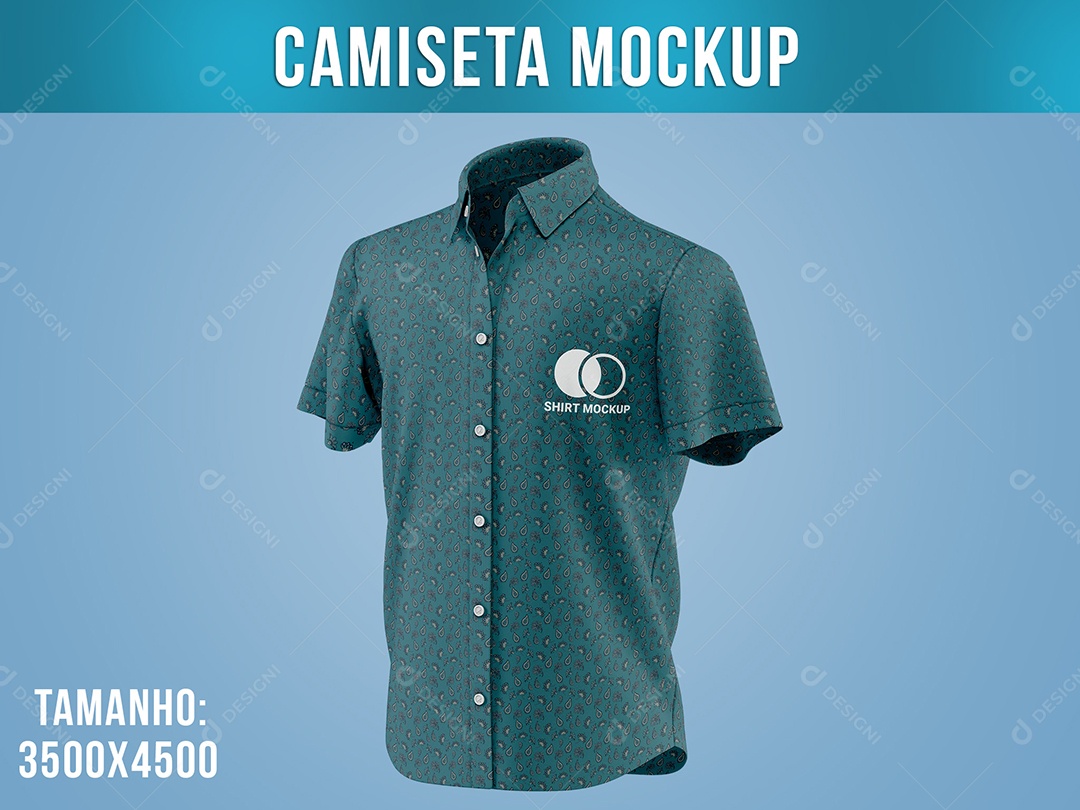 Camisa Mockup Manga Curta PSD Editável