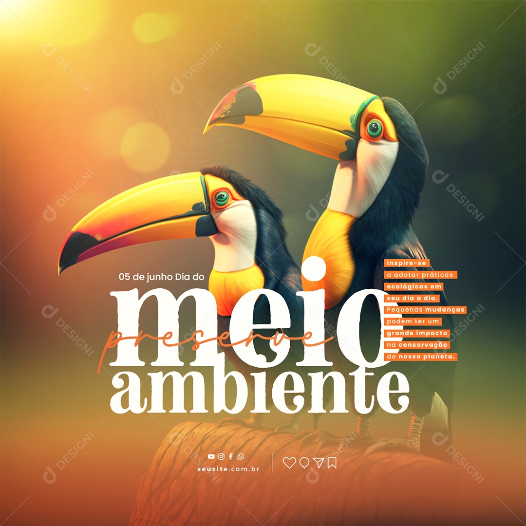 Inspire-Se A Adotar Práticas Dia Mundial Do Meio Ambiente Social Media PSD Editável