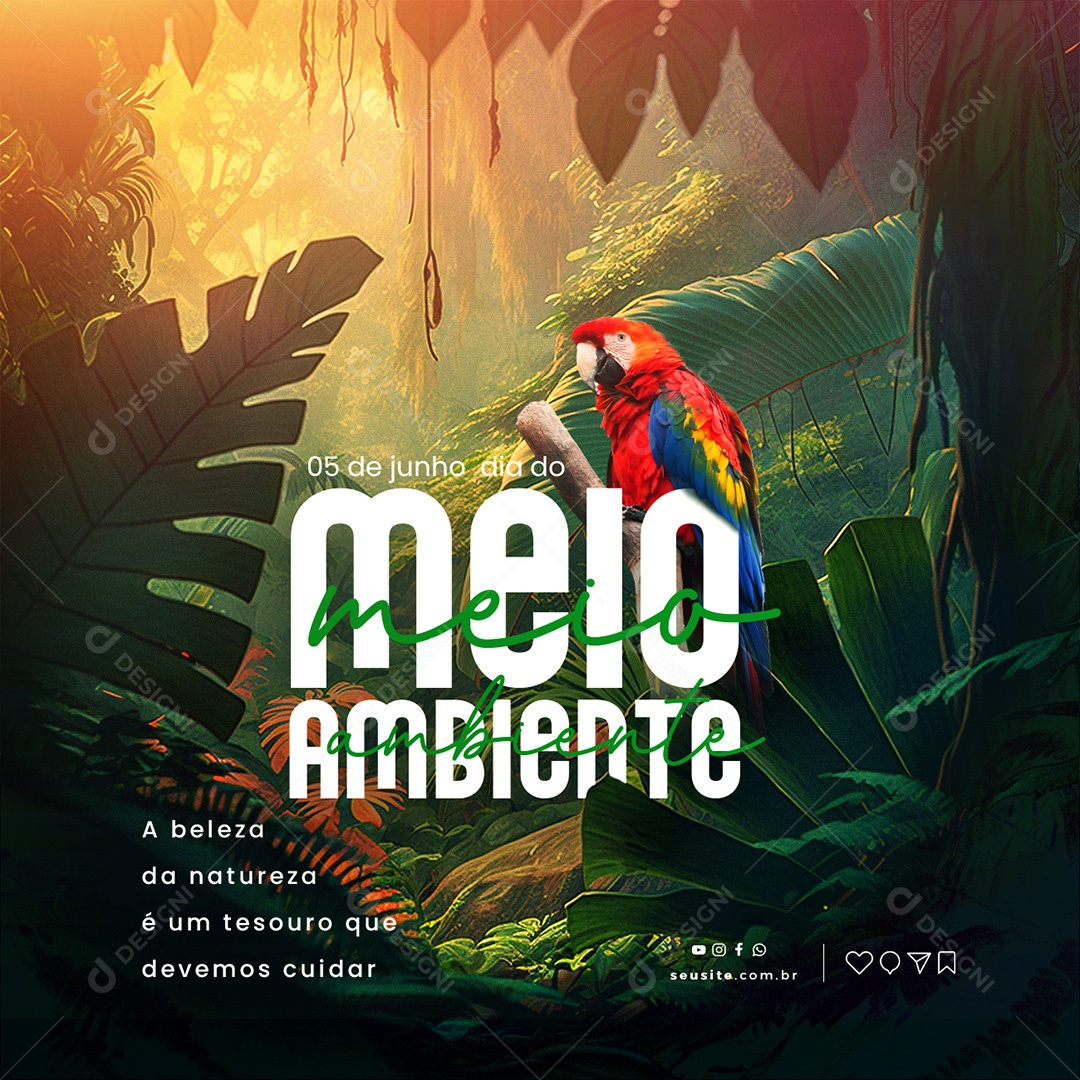 A Beleza Da Natureza é Um Tesouro Que Devemos Cuidar Dia Mundial Do Meio Ambiente Social Media PSD Editável