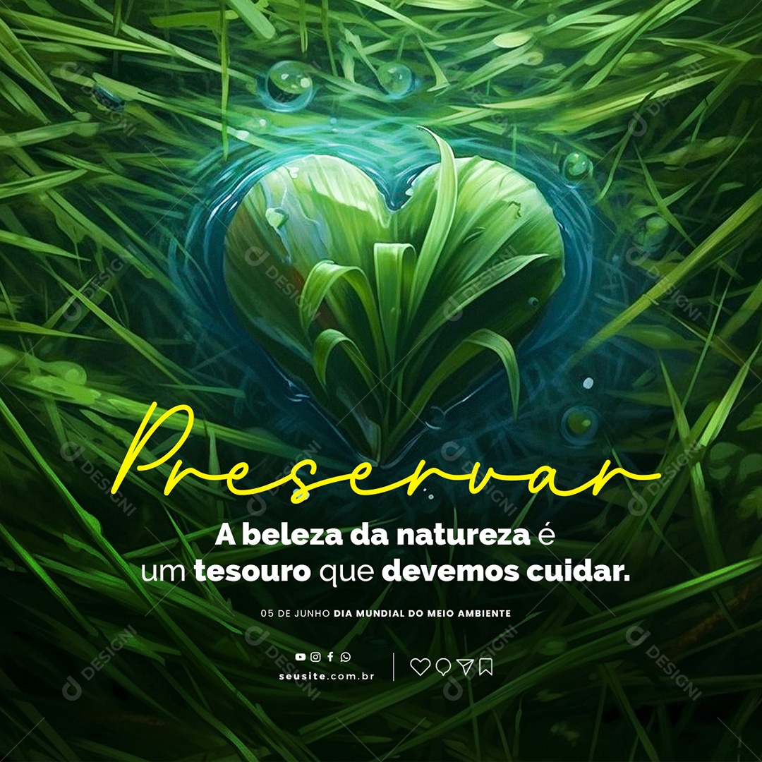 Preservar A Beleza Da Natureza é Um Tesouro Dia Mundial Do Meio Ambiente Social Media PSD Editável