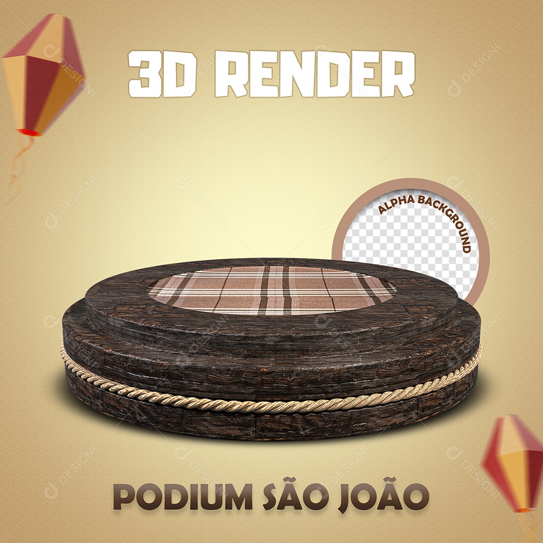 Pódium São João Elemento 3D Para Composição PSD