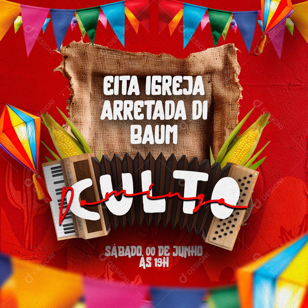 Eita Igreja Arretada Di Baum Gospel Social Media PSD Editável