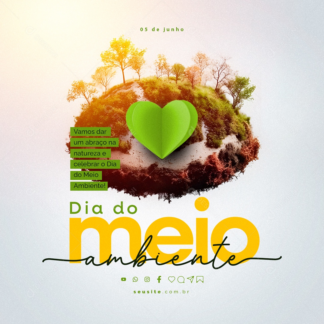Vamos Dar Um Abraço Na Natureza Dia Mundial Do Meio Ambiente Social Media PSD Editável