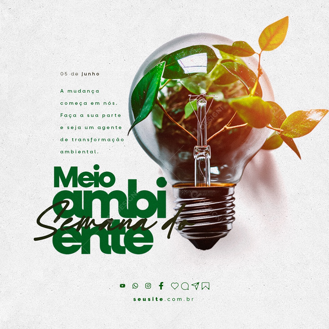 Social Media A Mudança Começa Em Nós Dia Mundial Do Meio Ambiente Social Media PSD Editável