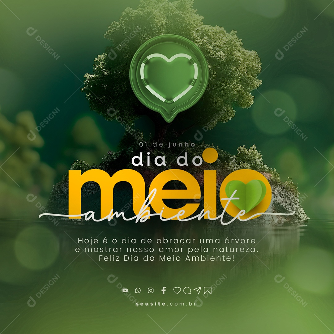 Hoje é o Dia De Abraçar Uma Árvore Dia Mundial Do Meio Ambiente Social Media PSD Editável