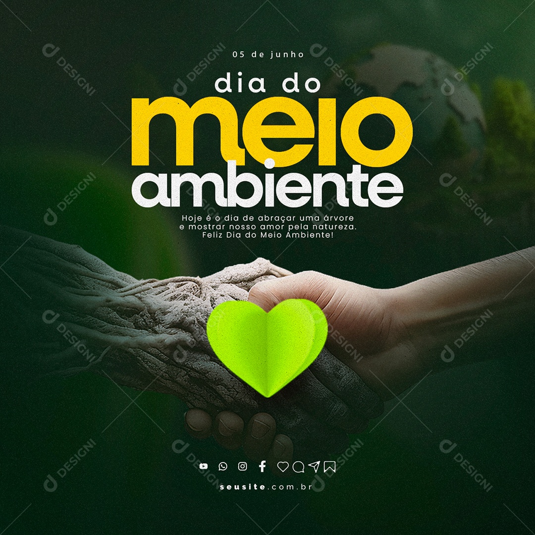 Hoje é o Dia De Abraçar Uma Árvore Dia Mundial Do Meio Ambiente Social Media PSD Editável