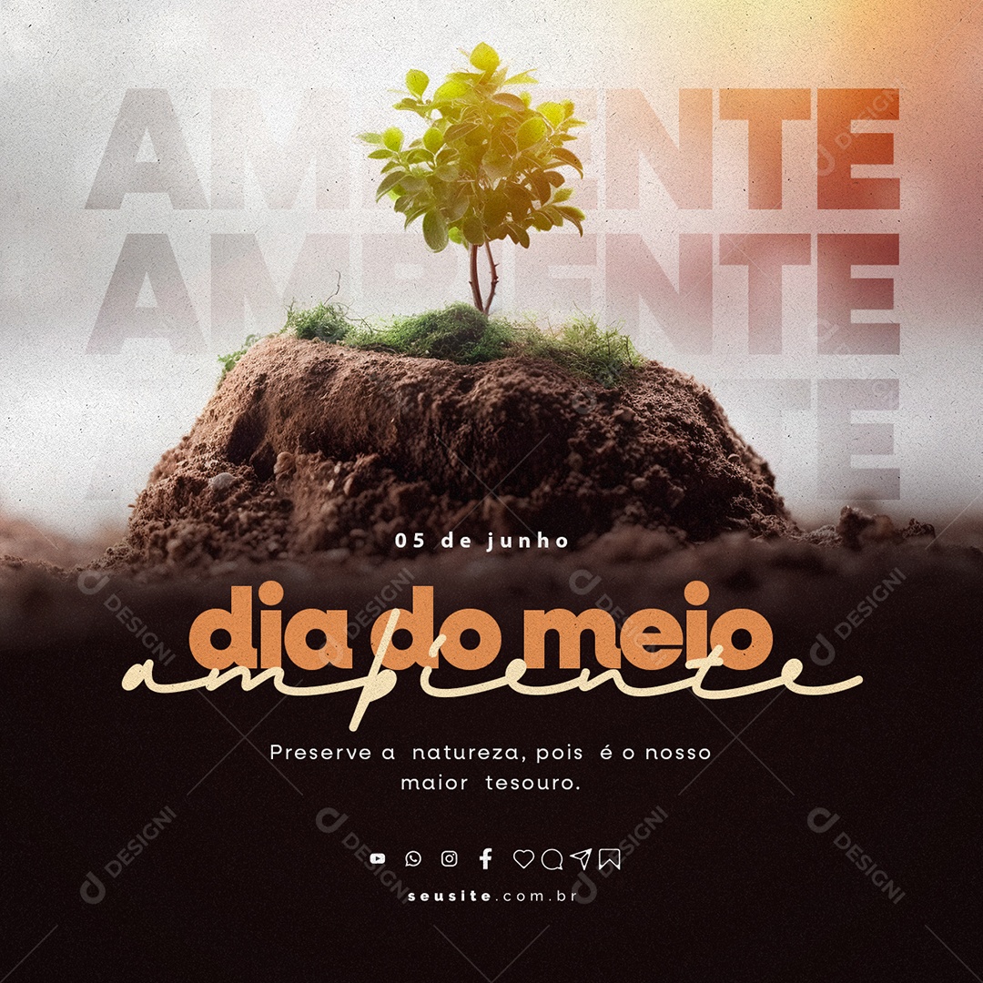 Preserve A Natureza Pois é o Nosso Maior Tesouro Dia Mundial Do Meio Ambiente Social Media PSD Editável