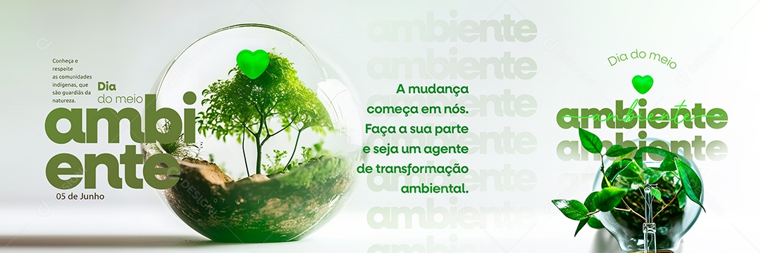 A Mudança Começa Em Nós Dia Mundial Do Meio Ambiente Carrossel Social Media PSD Editável