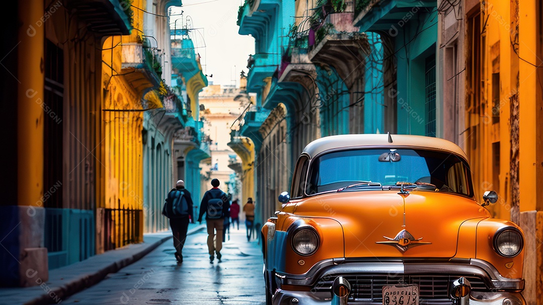 Imagem realista de cidade iluminada.