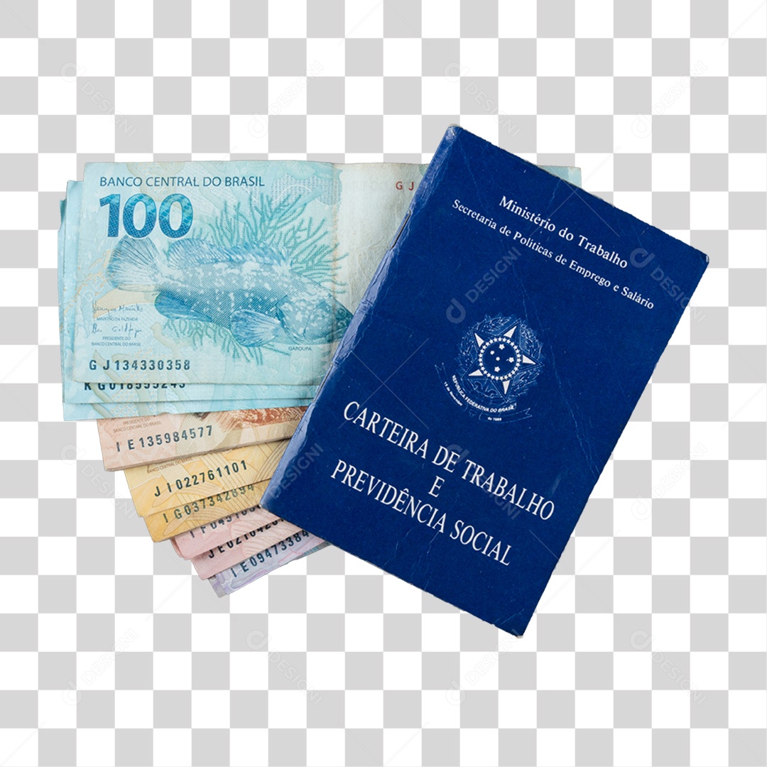Carteira de Trabalho Notas de Dinheiro PNG Transparente