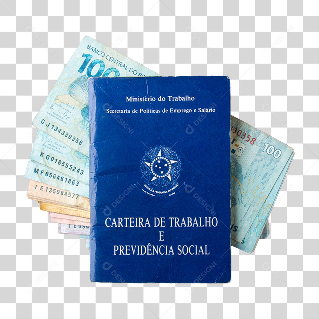 Carteira de Trabalho Notas de Dinheiro PNG Transparente