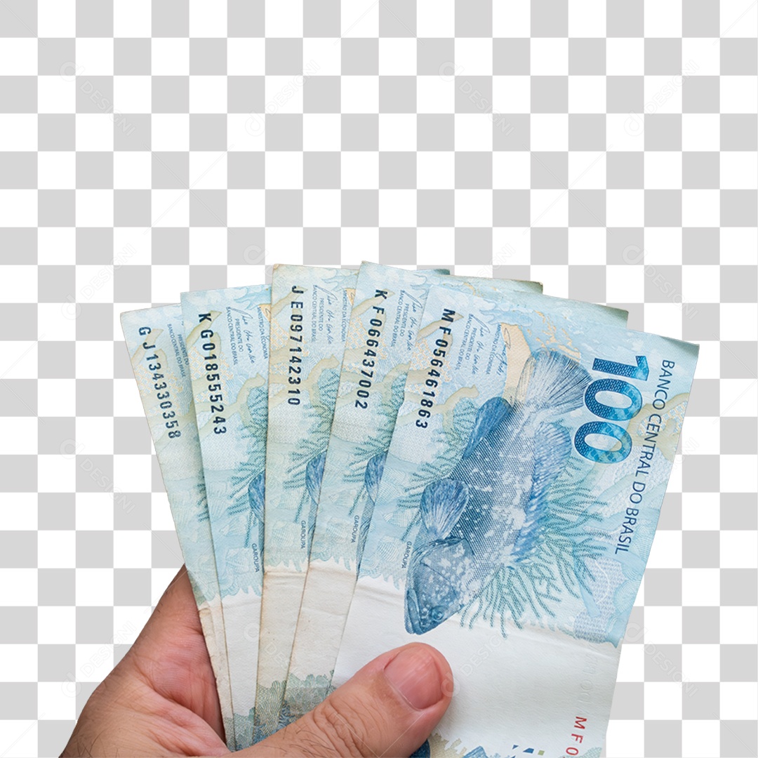 Mãos Segurando Notas de Dinheiro PNG Transparente