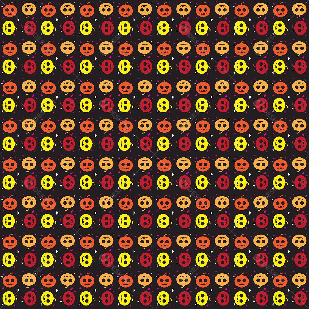 Padrão Perfeito Com Fundo de Halloween de Abóboras Vetor EPS