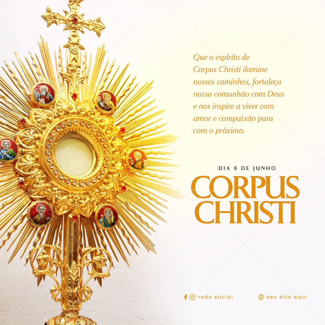 Social Media Corpus Christi Fortaleça Nossa Comunhão PSD Editável