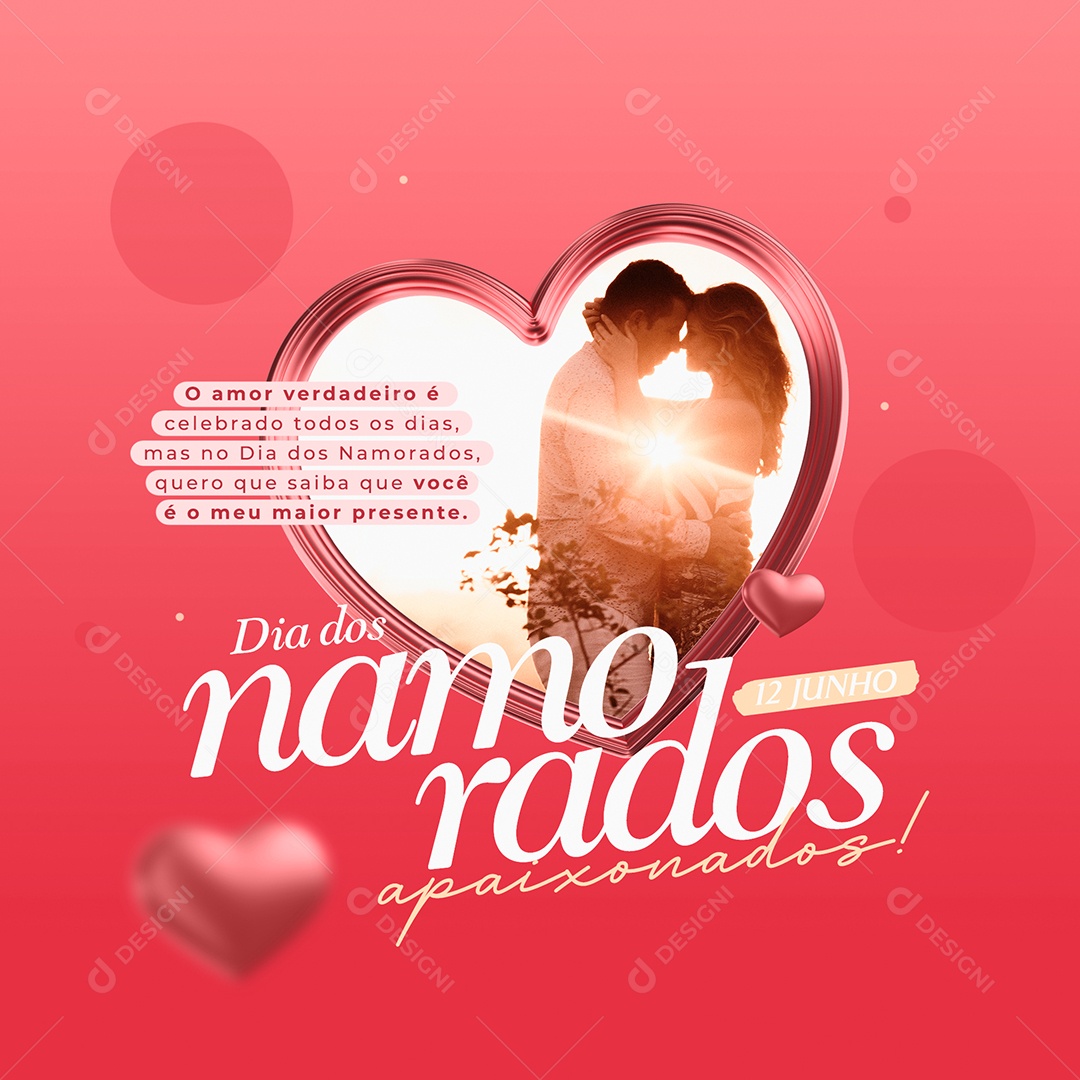Social Media Dia Dos Namorados Meu Maior Presente PSD Editável
