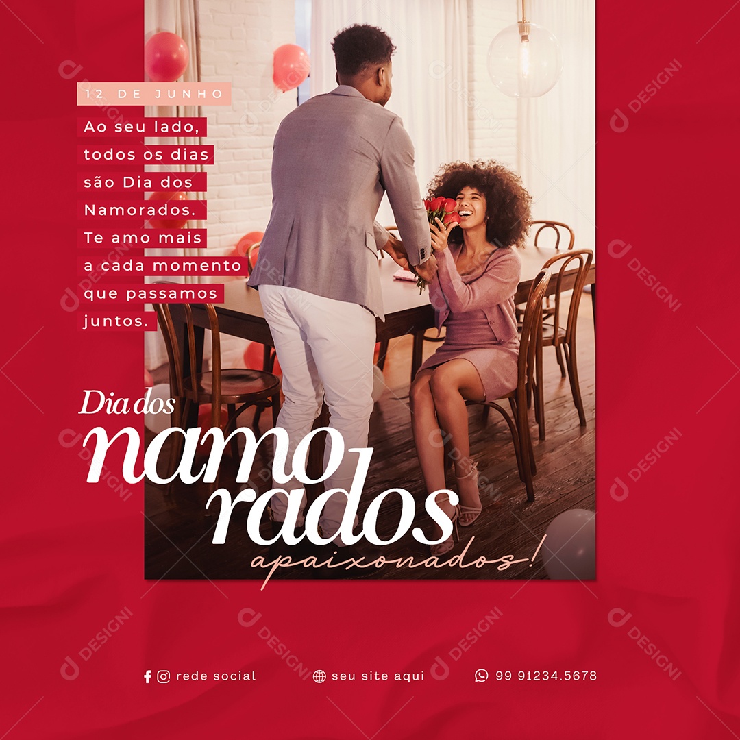 Dia Dos Namorados Apaixonados Social Media PSD Editável