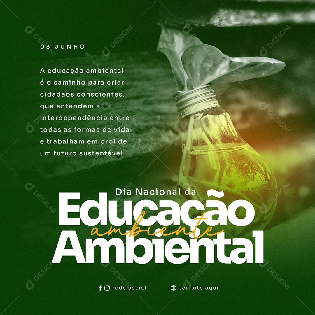 Dia Nacional Da Educação Ambiental Futuro Sustentável Social Media PSD Editável