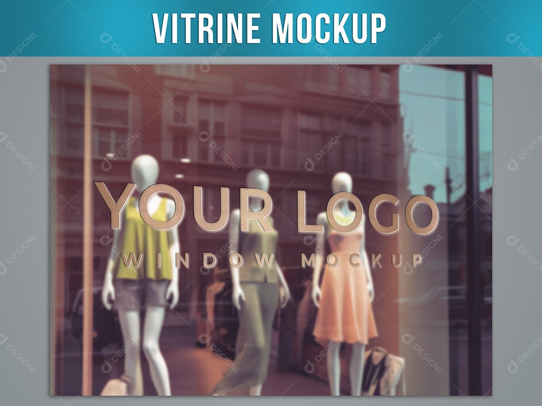 Vitrine Loja de Roupa Mockup Compra Venda Shopping PSD Editável