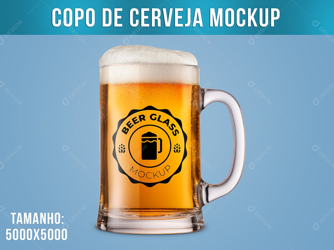 Caneca de Cerveja Mockup Chopp PSD editável