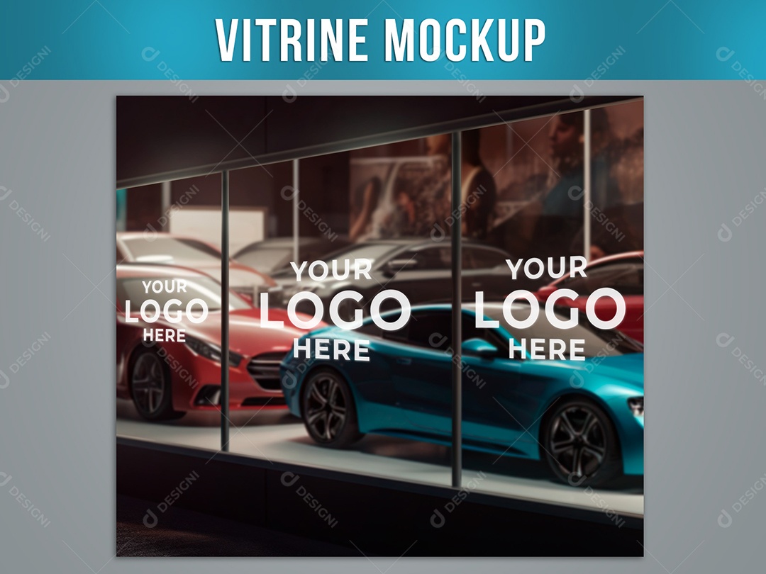 Vitrine Loja de Carro Mockup Automóvel PSD Editável