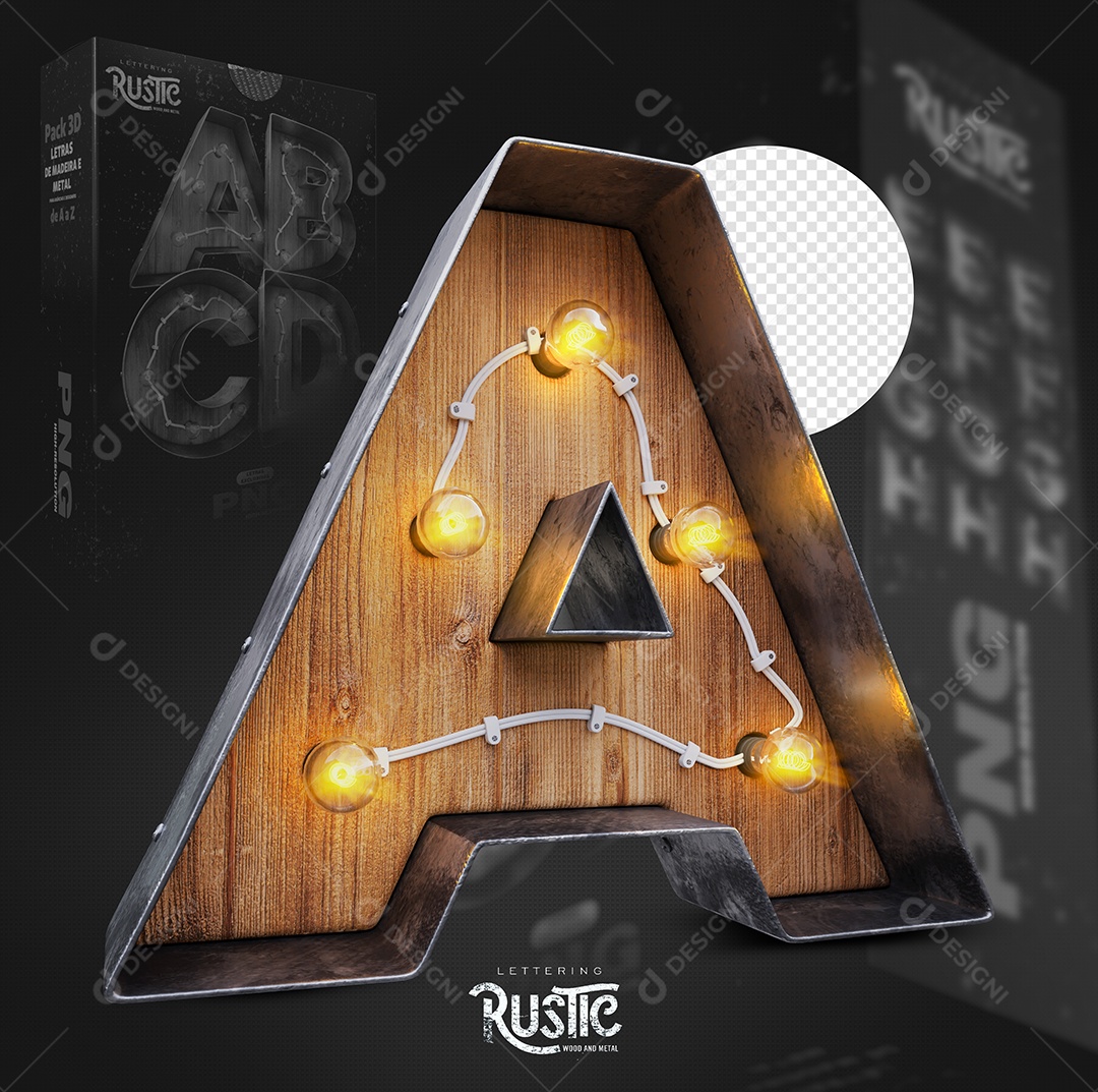 Letra A Maiúscula Com Led Elemento 3D Do Alfabeto Para Composição PSD