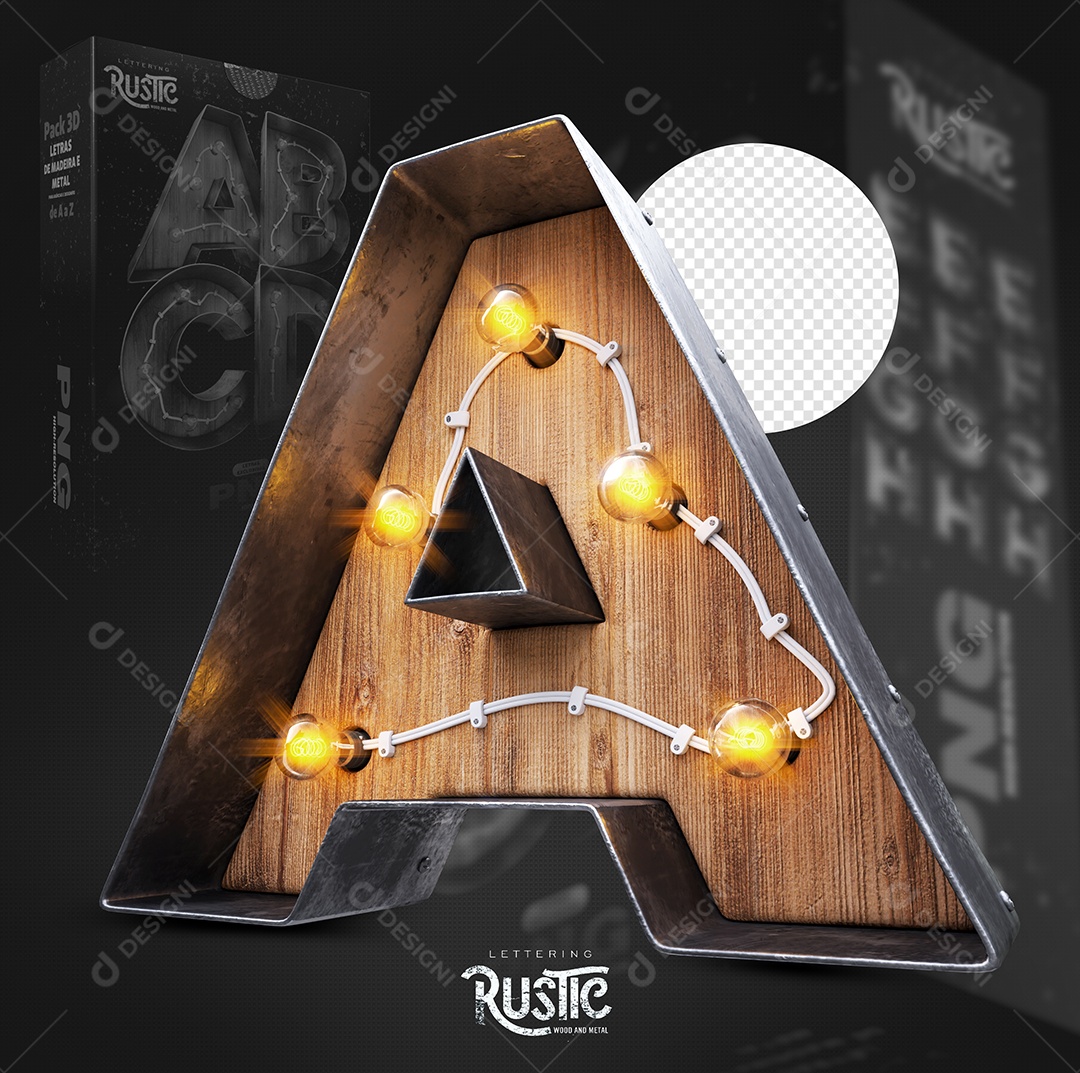 Letra A Maiúscula Com Led Elemento 3D Do Alfabeto Para Composição PSD