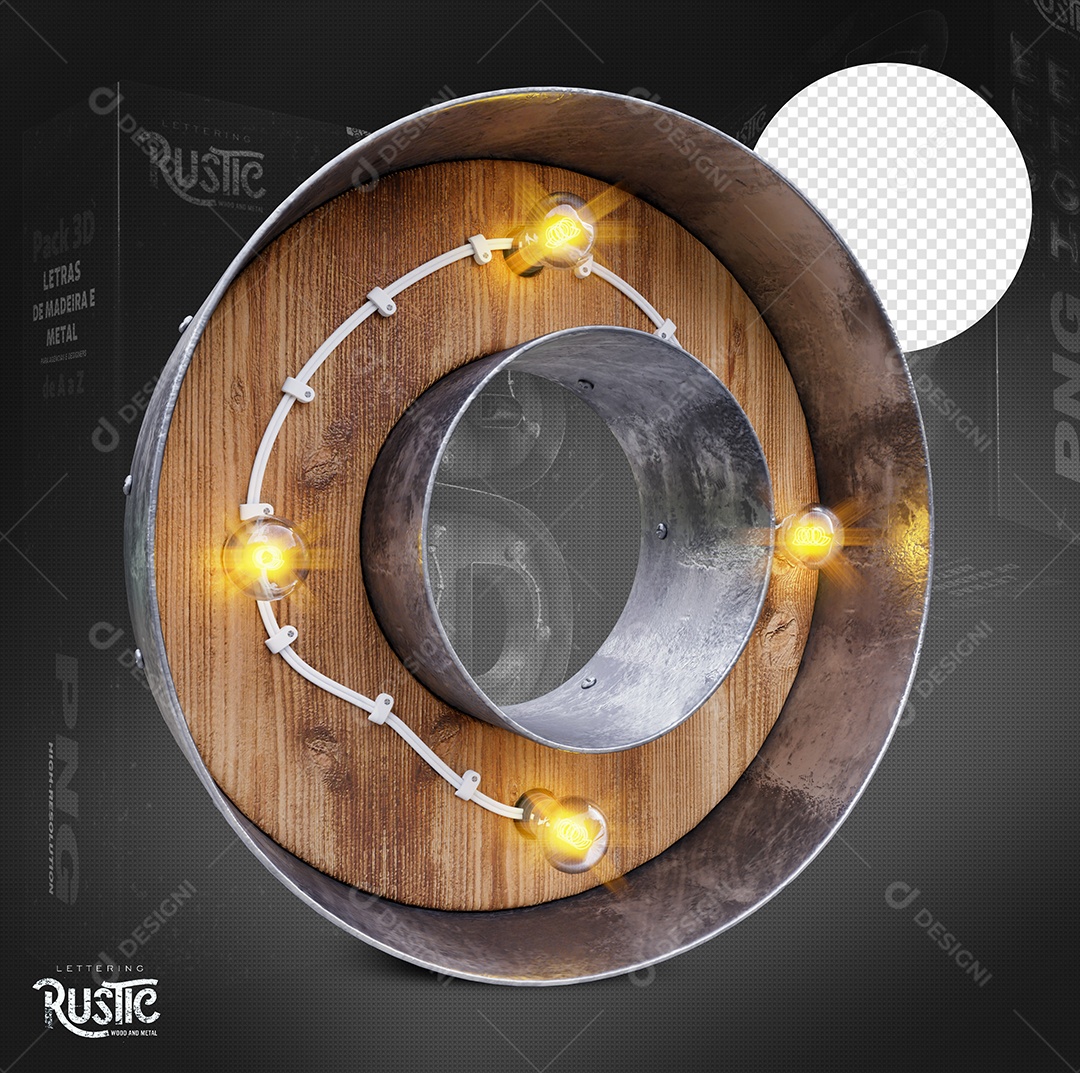 Letra O Maiúscula Com Led Elemento 3D Do Alfabeto Para Composição PSD