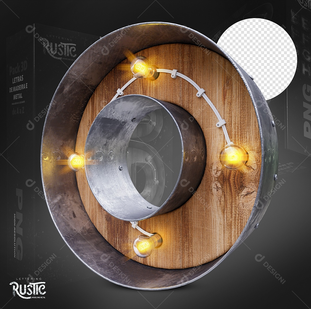 Letra O Maiúscula Com Led Elemento 3D Do Alfabeto Para Composição PSD