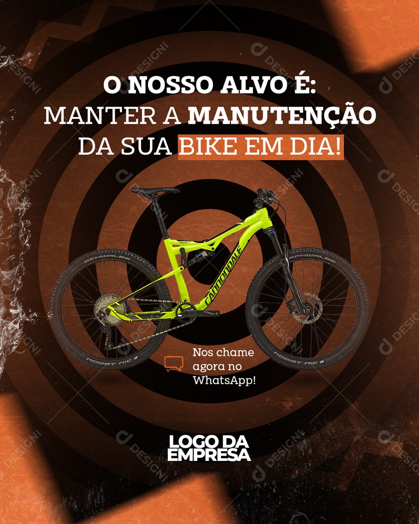 O Nosso Alvo e Manter a Manutenção da Sua Bike em Dia Social Media PSD Editável