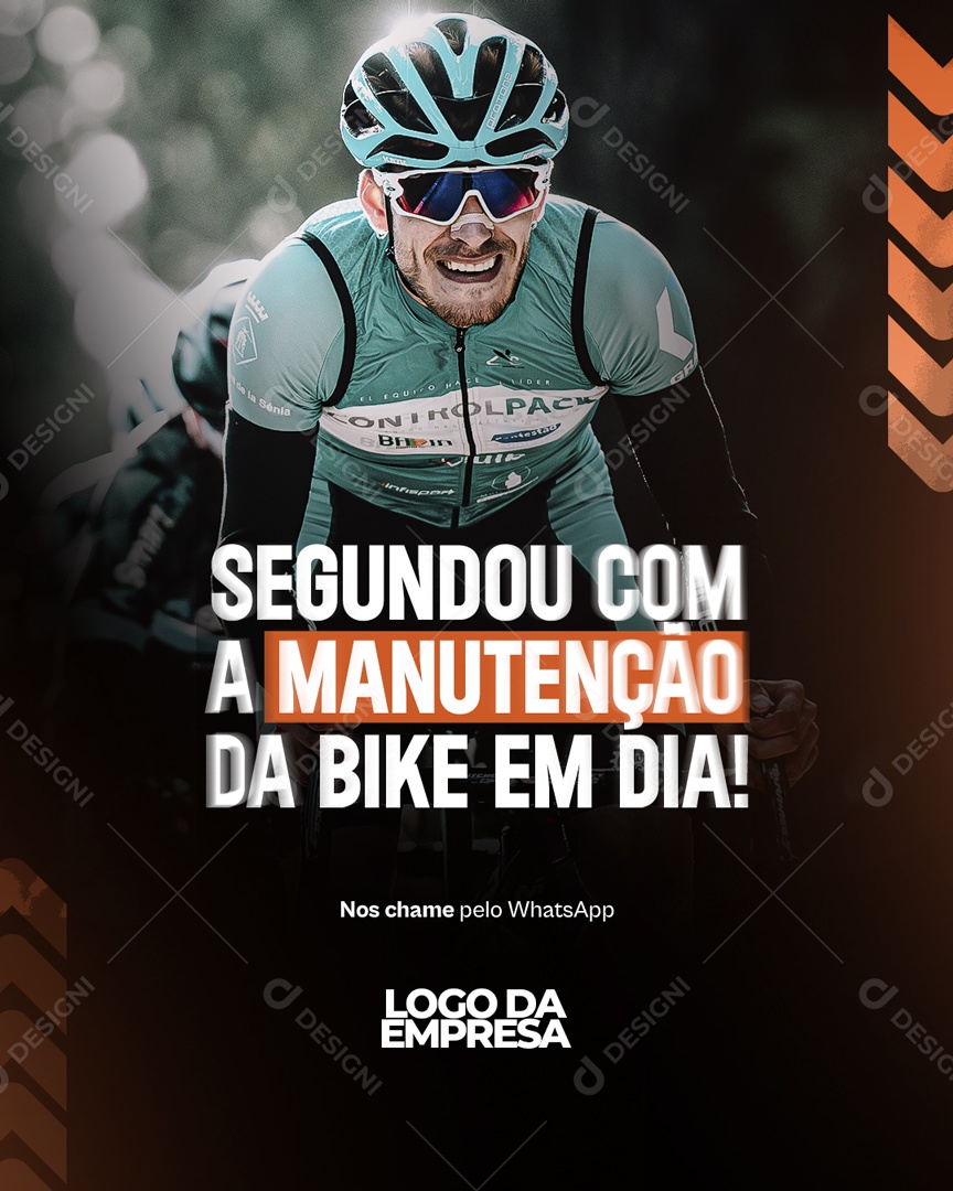 Segundou Com a Manutenção da Bike Em Dia Social Media PSD Editável