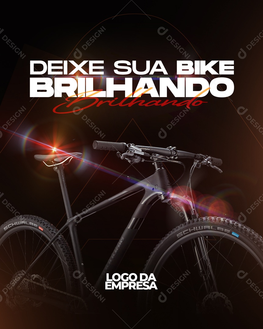 Deixe Sua Bike Brilhando Social Media PSD Editável