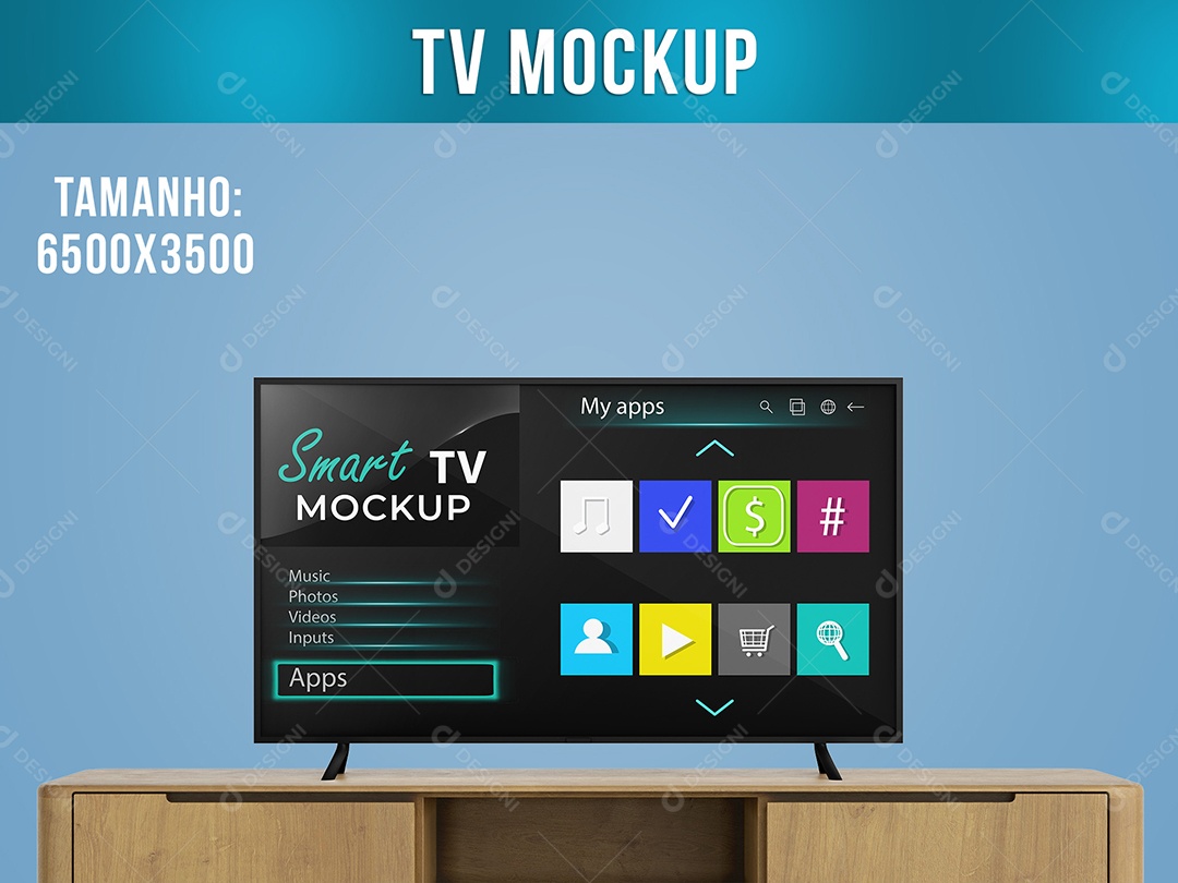 Smart TV Mockup Televisão PSD Editável