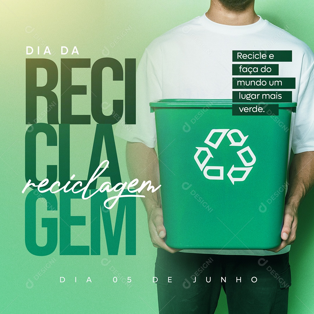 Social Media Dia Da Reciclagem Um Lugar Mais Verde PSD Editável