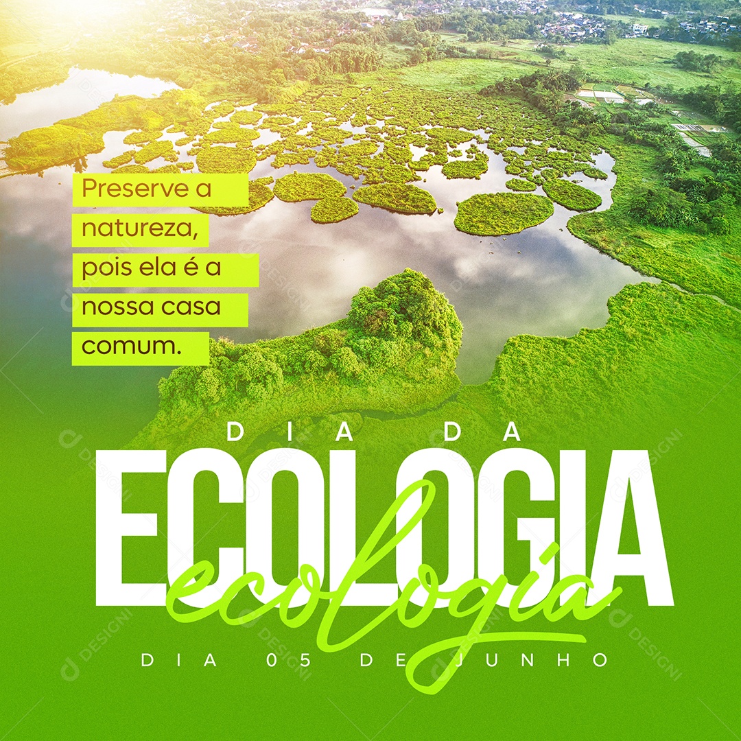 Dia Da Ecologia Preserve a Natureza Social Media PSD Editável