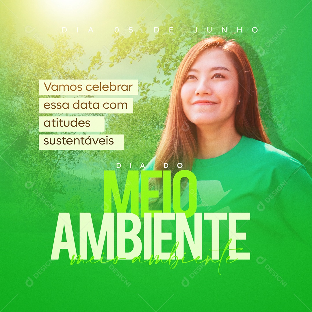 Social Media Dia Do Meio Ambiente Atitudes Sustentáveis PSD Editável