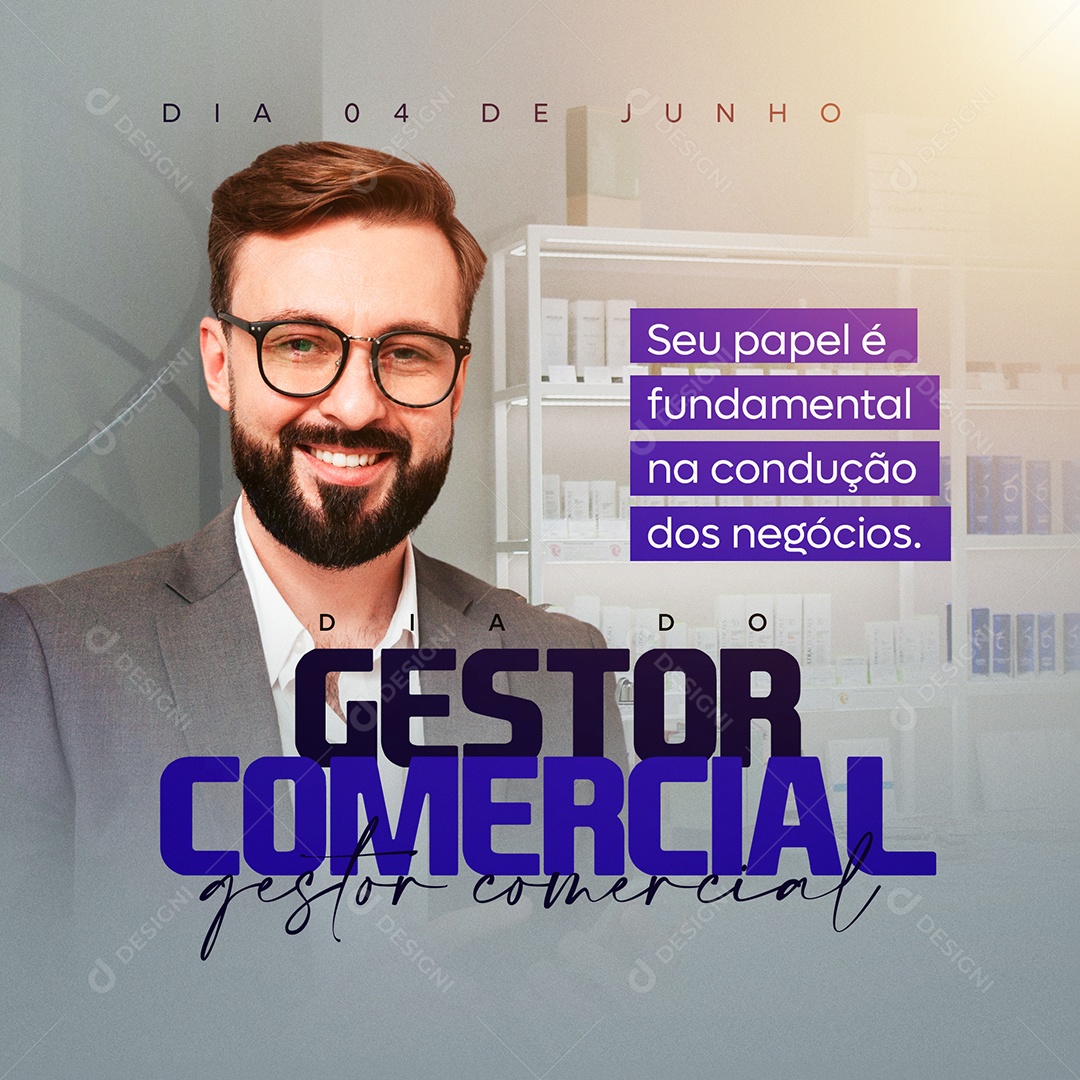 Dia Do Gestor Comercial Condução Dos Negócios Social Media PSD Editável