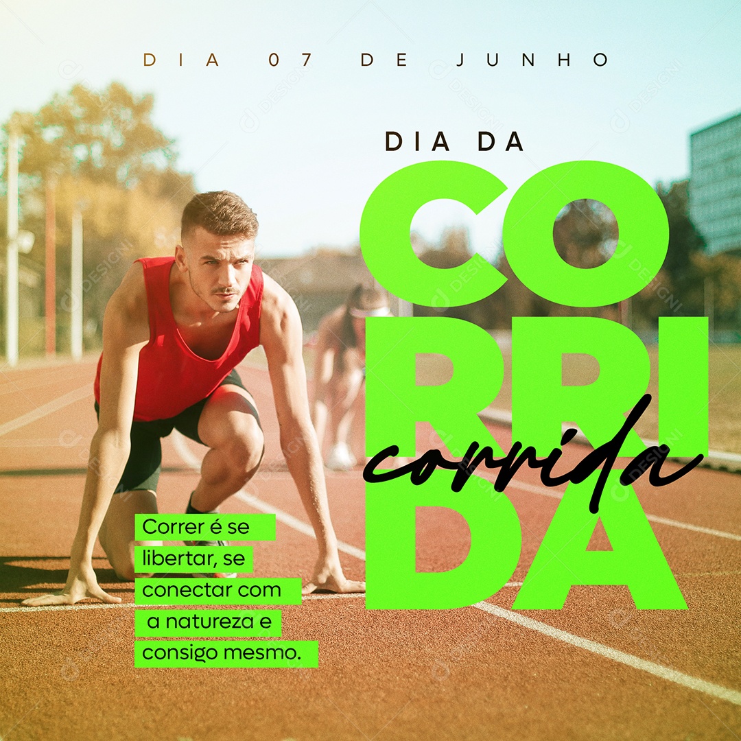 Social Media Dia Da Corrida 07 De Junho PSD Editável