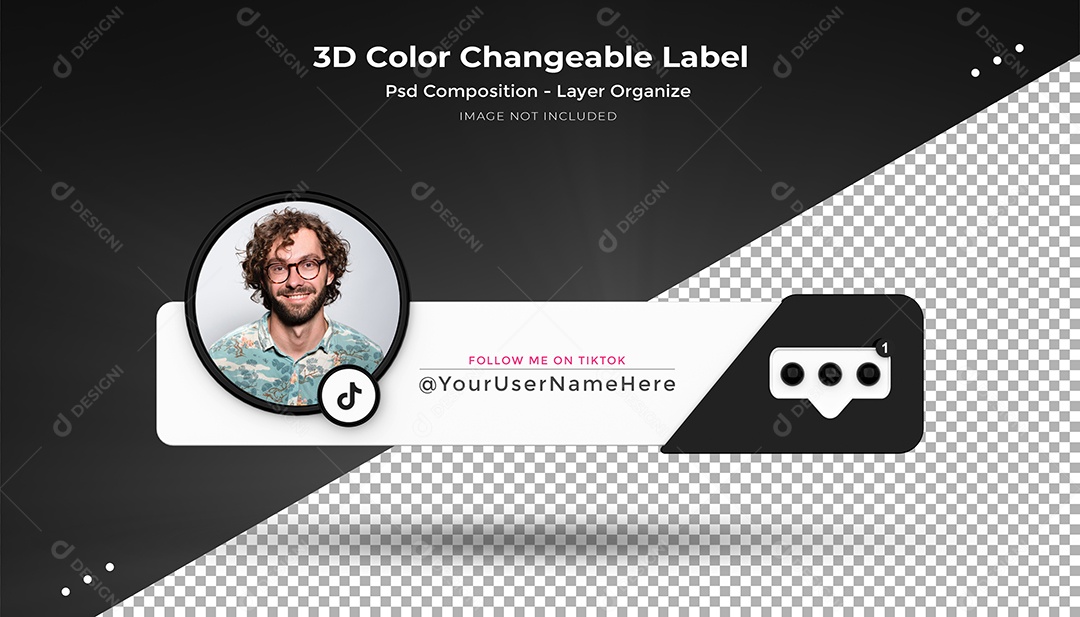 Ícone De Perfil TikTok Elemento 3D Para Composição PSD