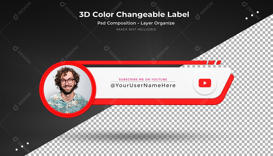 Ícone De Perfil YouTube Elemento 3D Para Composição PSD