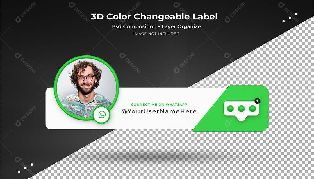 Ícone De Perfil WhatsApp Elemento 3D Para Composição PSD
