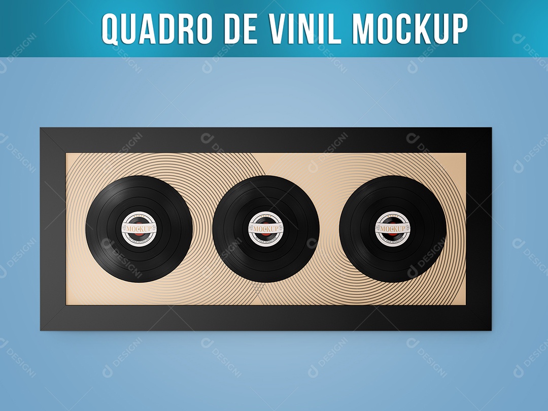 Moldura Quadro Vinil Mockup Parede PSD Editável