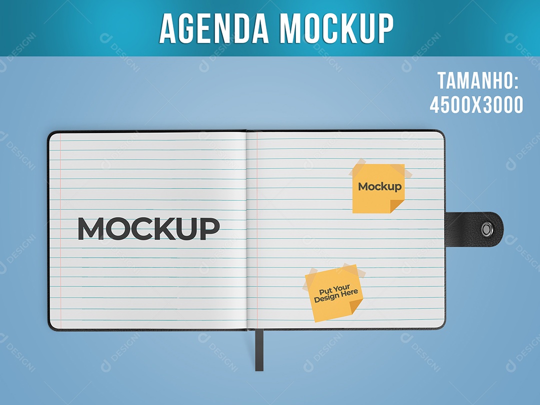 Agenda Mockup Caderneta PSD Editável