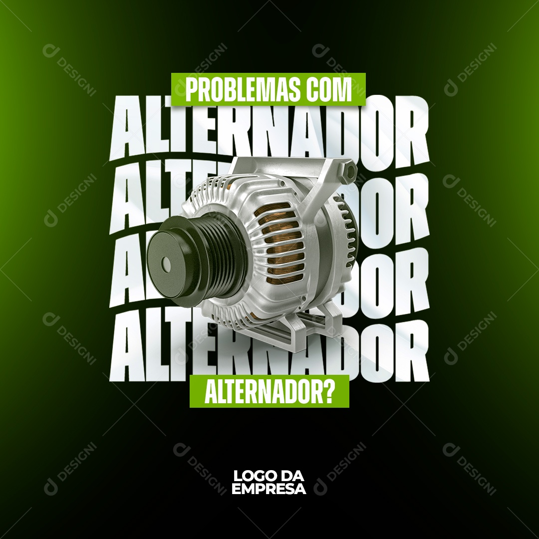 Problema Com Alternador Social Media PSD Editável