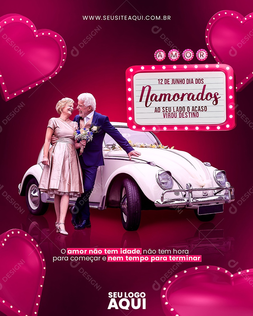 Dia Dos Namorados O Amor Não Tem Idade Social Media PSD Editável