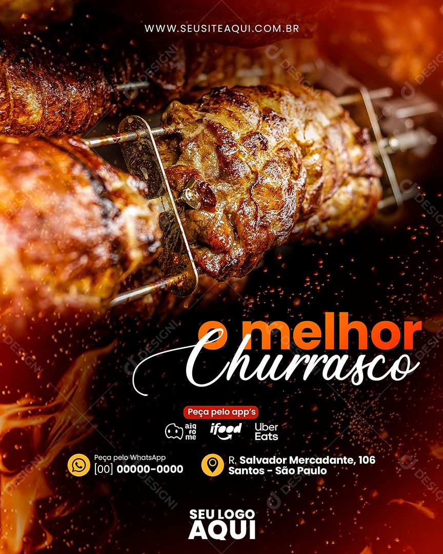 Social Media O Melhor Churrasco Churrascaria PSD Editável