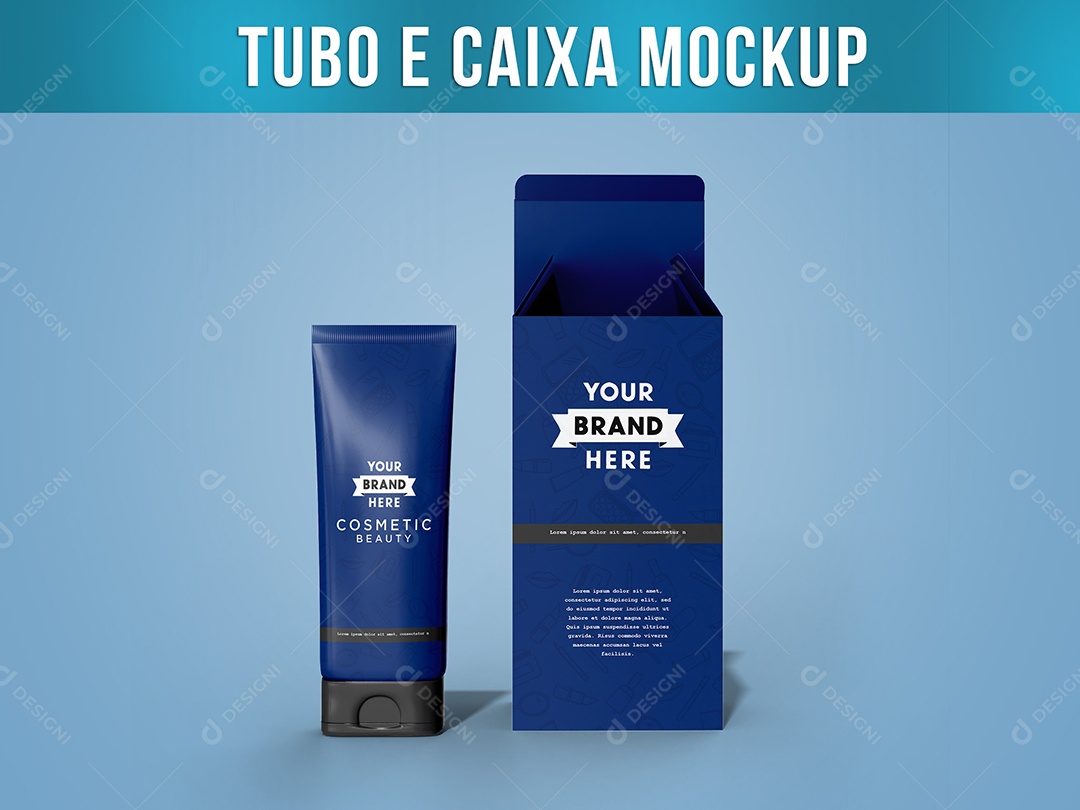 Tubo Caixa de Cosmético Mockup PSD Editável