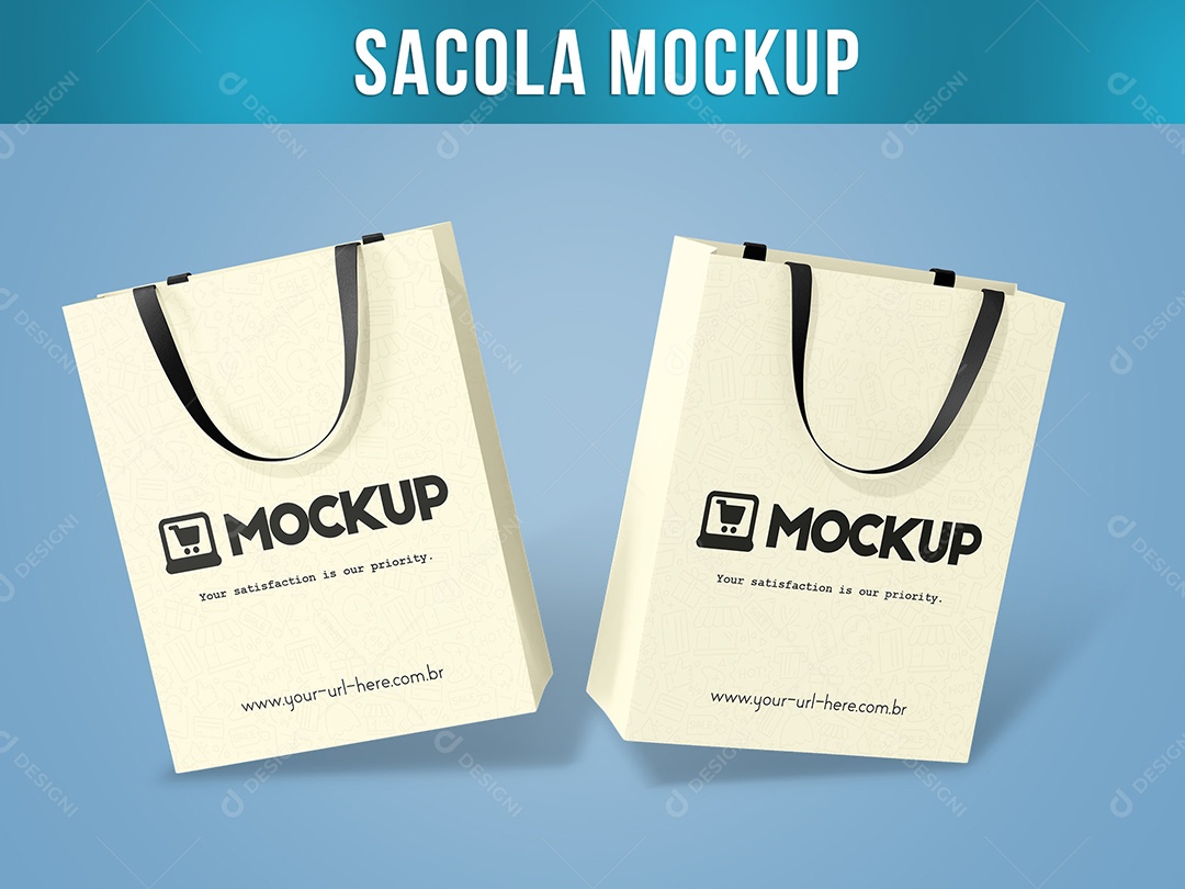Sacola Bolsa Mockup Compras PSD Editável