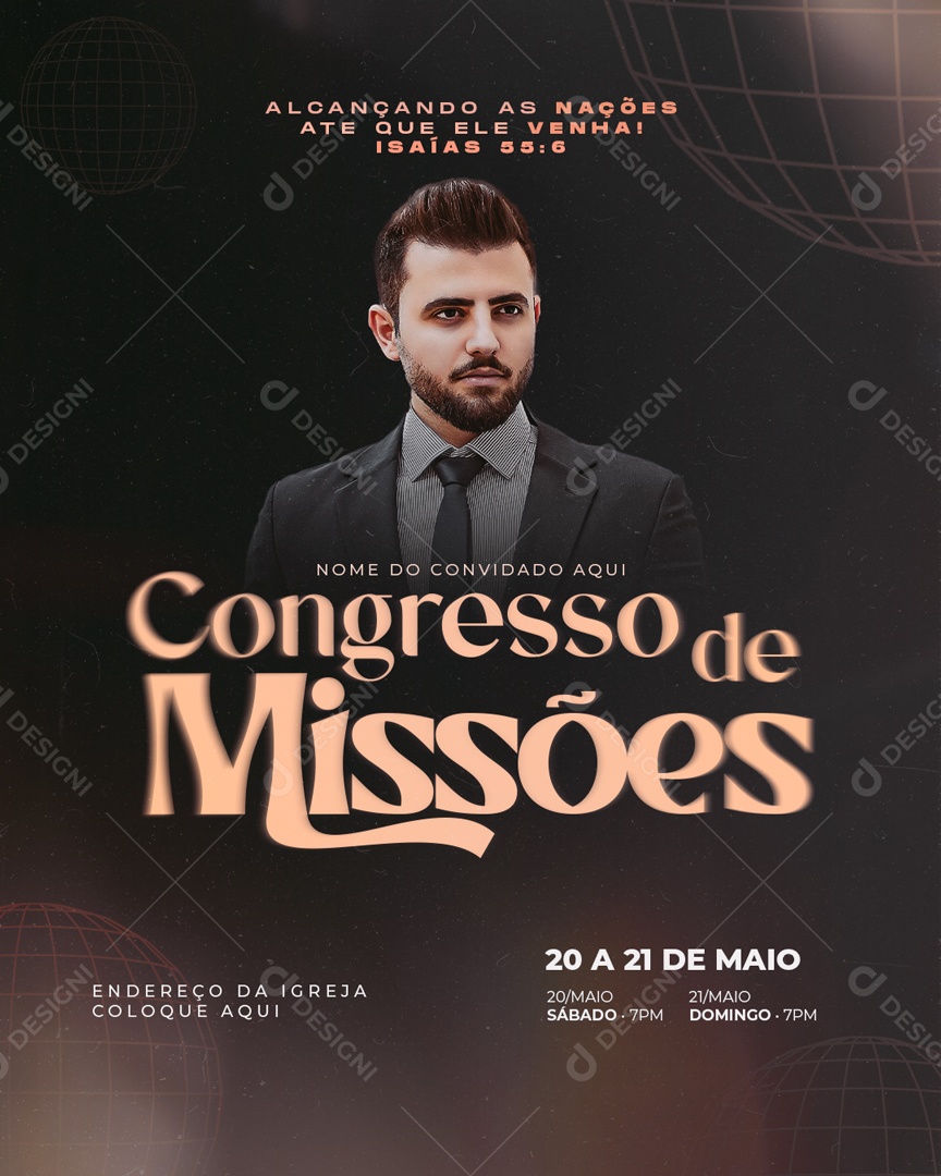 Congresso de Missões Social Media PSD Editável