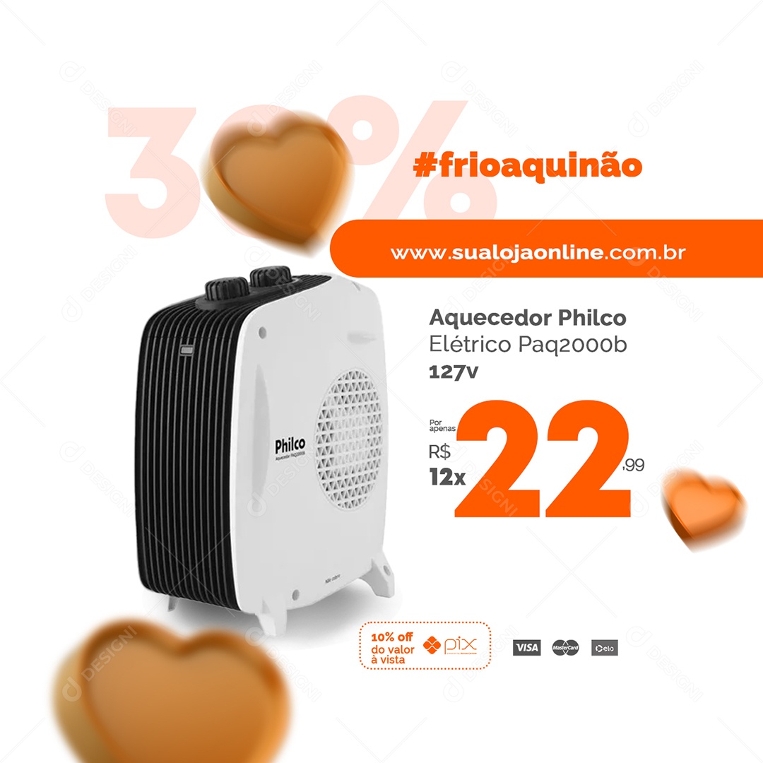 Aquecedor Philco Elétrico Paq200b 127v Loja De Eletrodomésticos Social Media PSD Editável