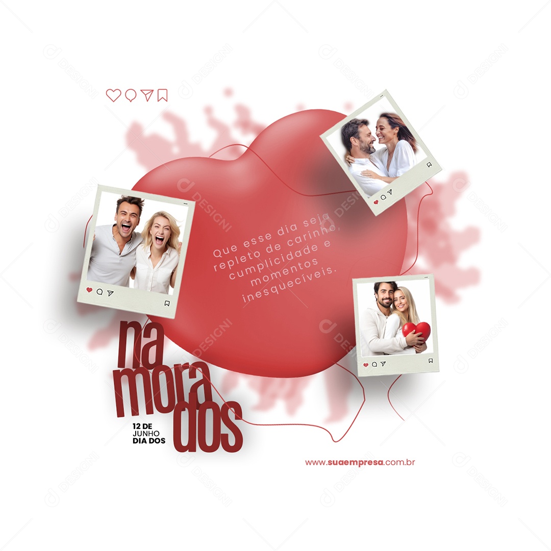 Que Esse Dia Seja Repleto De Carinho Dia Dos Namorados Social Media PSD Editável